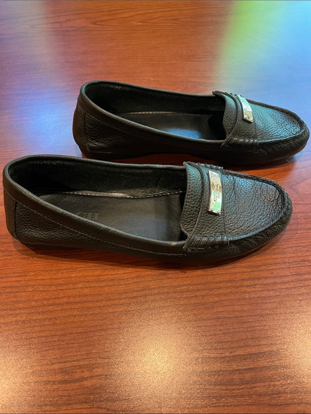 Coach Black Leather Loafers - Picture 2 of 8